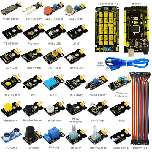 Learn how to use a huge range of sensors and Arduino with the Super Sensor Starter Kit with Arduino Mega 2560 from PMD Way - with free delivery, worldwide