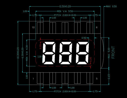 Tiny 3 Digit 7 Segment LCD Module - 3 Pack from PMD Way with free delivery worldwide