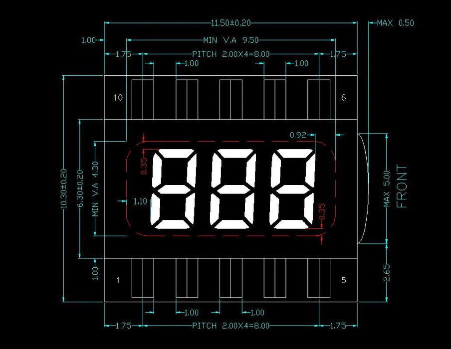 Tiny 3 Digit 7 Segment LCD Module - 3 Pack from PMD Way with free delivery worldwide