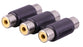 Three Way RCA Female to Female Adaptor - Four Pack from PMD Way with free delivery worldwide