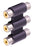 Three Way RCA Female to Female Adaptor - Four Pack from PMD Way with free delivery worldwide