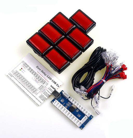 Arcade Buttons to USB Encoder Kit with Seven Rectangular Buttons from PMD Way with free delivery worldwide