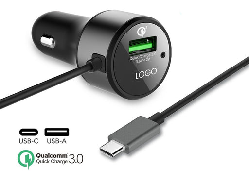 USB Type C PD and QC 3.0 Car Charger with Cable from PMD Way with free delivery worldwide