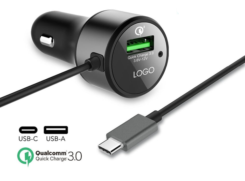 USB Type C PD and QC 3.0 Car Charger with Cable from PMD Way with free delivery worldwide