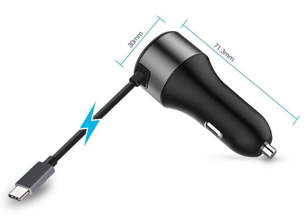 USB Type C PD and QC 3.0 Car Charger with Cable from PMD Way with free delivery worldwide