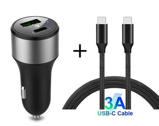 USB Type C PD and QC 3.0 Car Charger with Cable from PMD Way with free delivery worldwide
