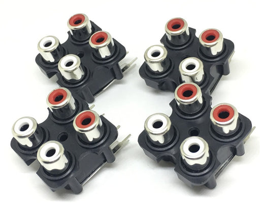 PCB Mount Four RCA Socket Modules - Four Pack from PMD Way with free delivery worldwide