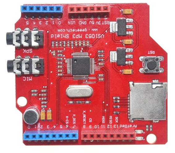 Playback audio files via Arduino with the VS1053 Stereo Audio MP3 Player Shield with TF Card Slot For Arduino from PMD Way with free delivery, worldwide