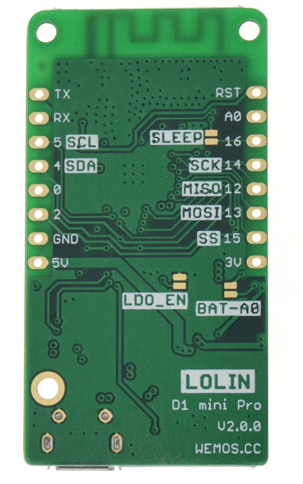 WeMos LoLin D1 Mini Pro - 16MB ESP8266 Board in packs of two from PMD Way with free delivery worldwide