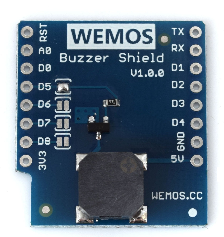 Buzzer Shield for WeMos LoLin D1 Mini in packs of two from PMD Way with free delivery worldwide