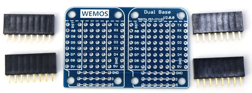WeMos LoLin D1 Mini Dual Base Shields in packs of two from PMD Way with free delivery worldwide