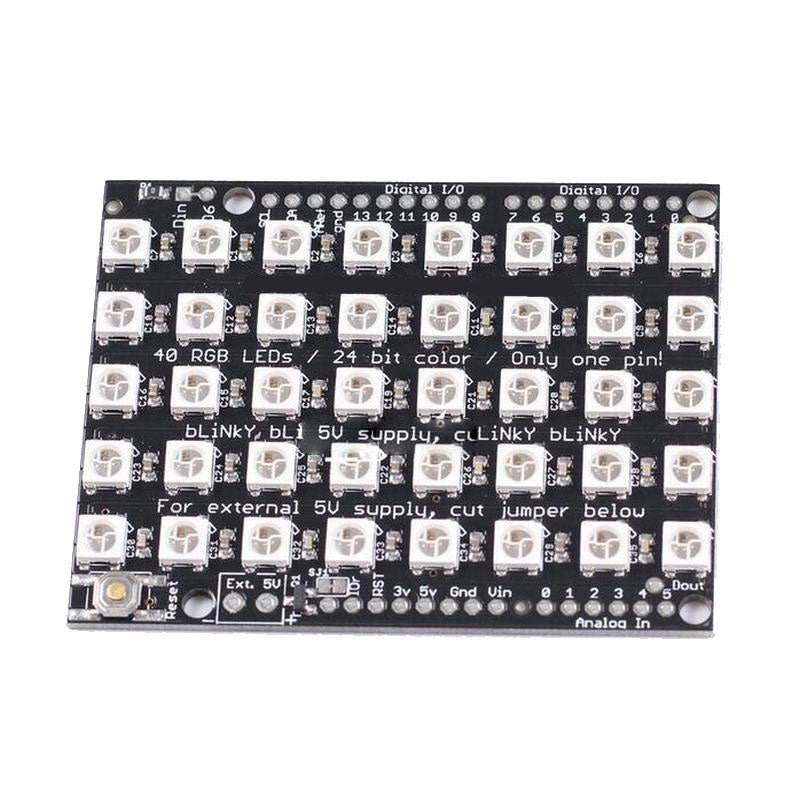 WS2812B Addressable RGB LED Matrix Shield Kit for Arduino — PMD Way