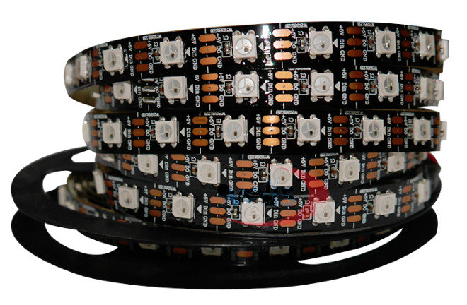WS2812B RGB LED Strip - 60 LED/m - 4m Roll - Black PCB — PMD Way