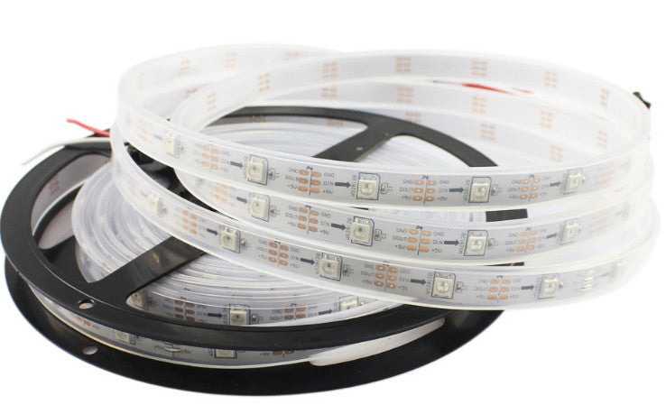WS2812B RGB LED Strip - 30 LED/m - 5m Roll - White PCB - IP65 from PMD Way with free delivery worldwide
